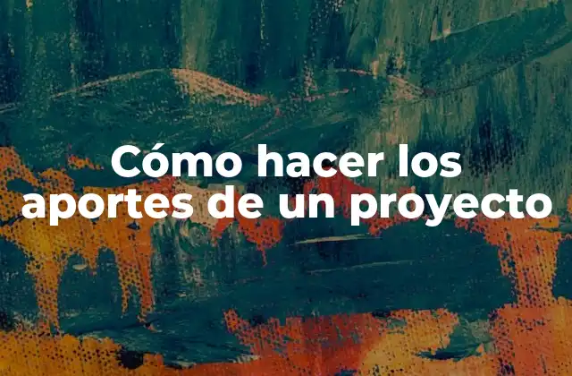 Cómo Hacer los Aportes de un Proyecto