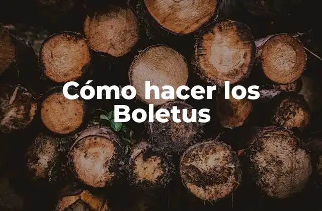 Cómo Hacer los Boletus