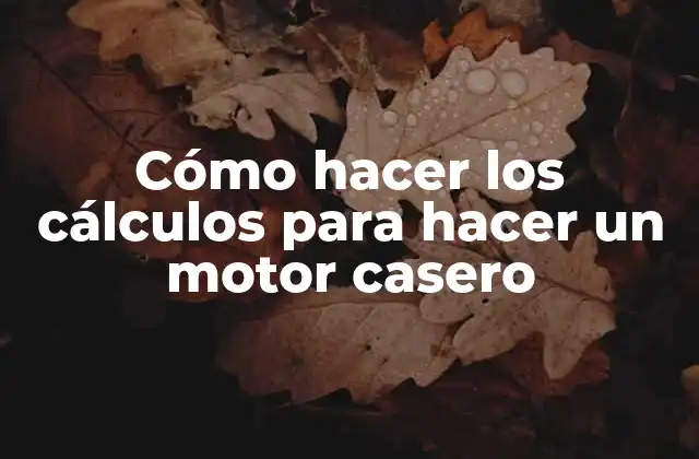 Cómo Hacer los Cálculos para Hacer un Motor Casero