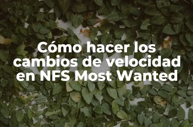 Cómo Hacer los Cambios de Velocidad en Nfs Most Wanted