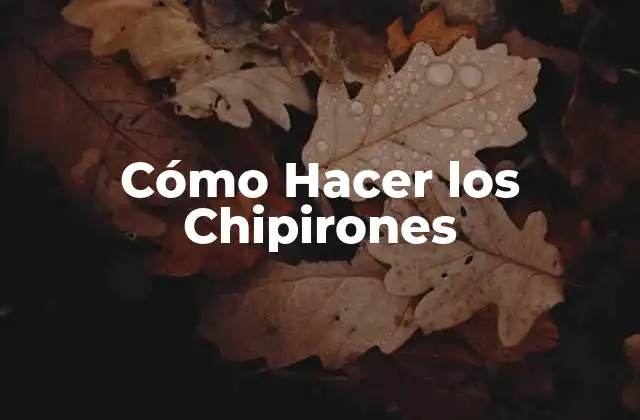 Cómo Hacer los Chipirones