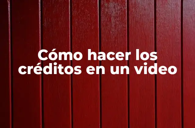 Cómo Hacer los Créditos en un Video