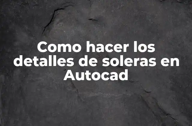 Como Hacer los Detalles de Soleras en Autocad
