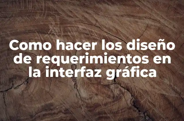 Como Hacer los Diseño de Requerimientos en la Interfaz Gráfica