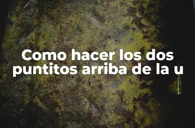 Como Hacer los Dos Puntitos Arriba de la u