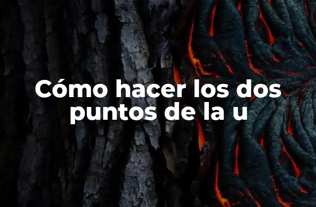 Cómo Hacer los Dos Puntos de la u