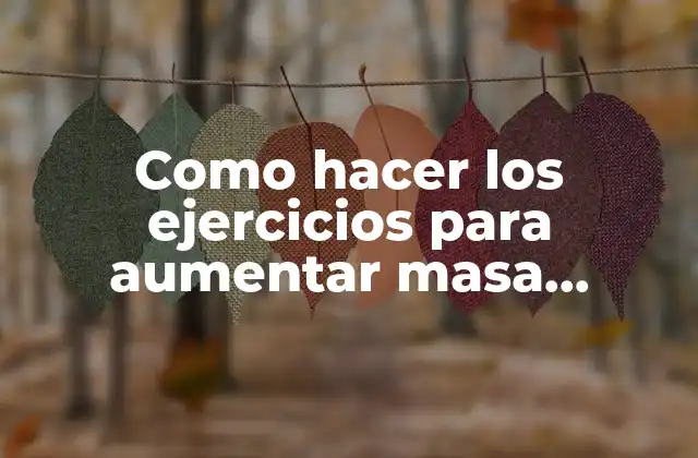 Como Hacer los Ejercicios para Aumentar Masa Muscular