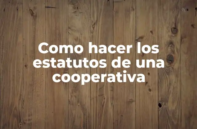 Como Hacer los Estatutos de una Cooperativa