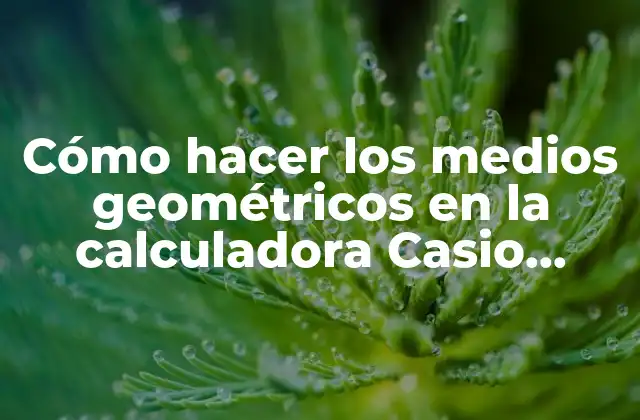 Cómo Hacer los Medios Geométricos en la Calculadora Casio Fx-82ms
