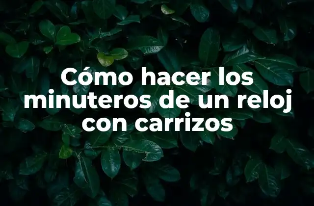 Cómo Hacer los Minuteros de un Reloj con Carrizos