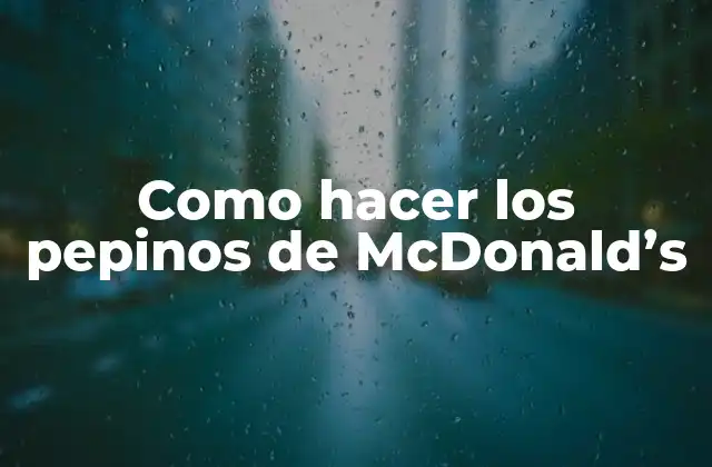 Como Hacer los Pepinos de Mcdonald’s