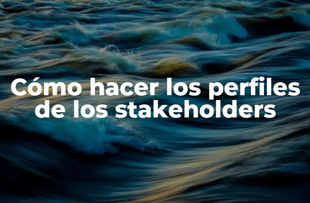 Cómo Hacer los Perfiles de los Stakeholders