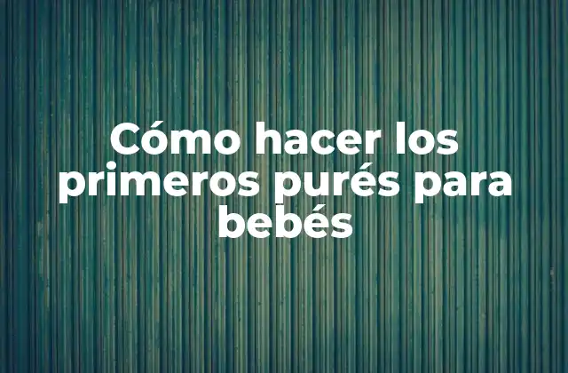 Cómo Hacer los Primeros Purés para Bebés
