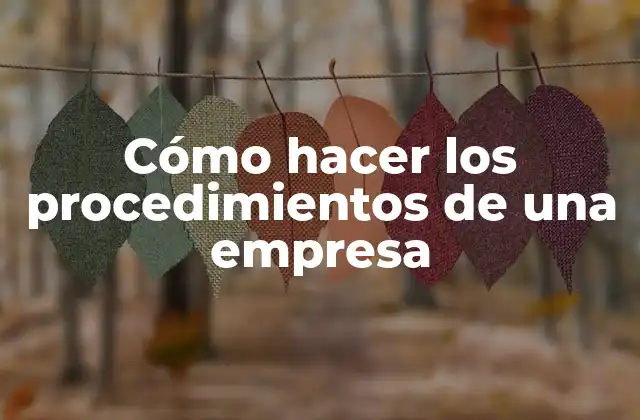 Cómo Hacer los Procedimientos de una Empresa