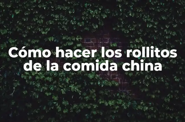 Cómo Hacer los Rollitos de la Comida China
