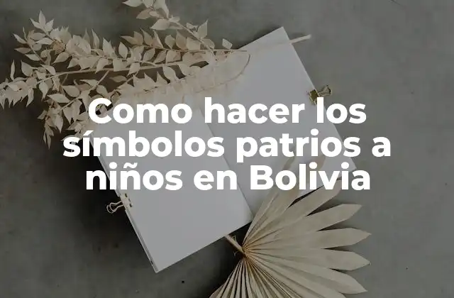 Como Hacer los Símbolos Patrios a Niños en Bolivia