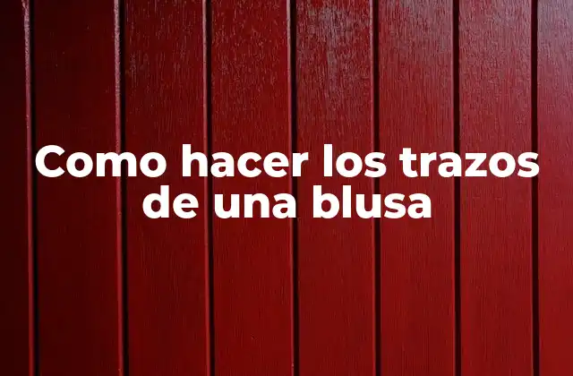 Como Hacer los Trazos de una Blusa