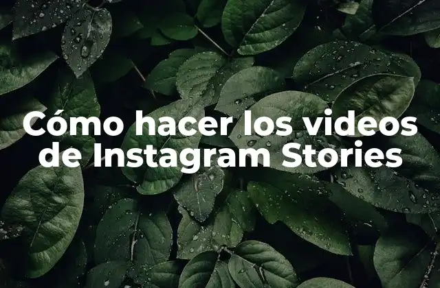 Cómo hacer los videos de Instagram Stories