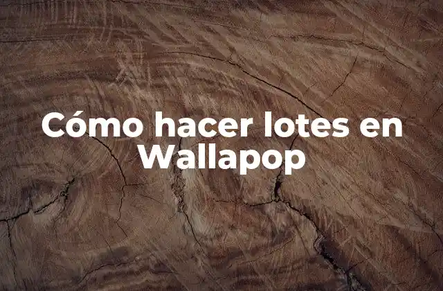 Cómo Hacer Lotes en Wallapop