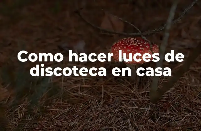 Como Hacer Luces de Discoteca en Casa