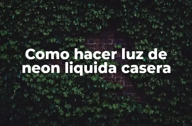 Como Hacer Luz de Neon Liquida Casera