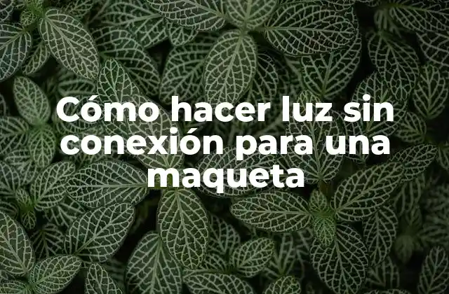 Cómo Hacer Luz sin Conexión para una Maqueta