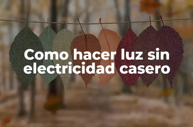 Como Hacer Luz sin Electricidad Casero