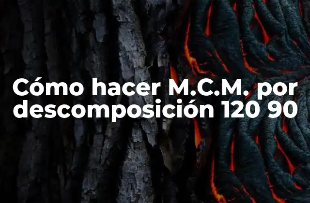 Cómo Hacer M.c.m. por Descomposición 120 90