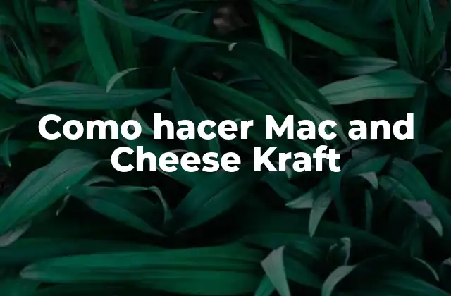 Como Hacer Mac And Cheese Kraft