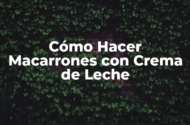Cómo Hacer Macarrones con Crema de Leche 2 Cómo Hacer Macarrones con Crema de Leche