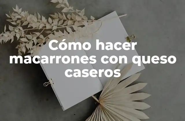 Cómo Hacer Macarrones con Queso Caseros