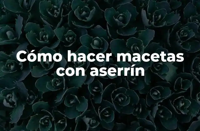 Cómo Hacer Macetas con Aserrín