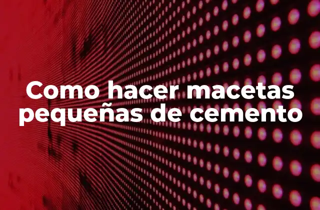 Como Hacer Macetas Pequeñas de Cemento