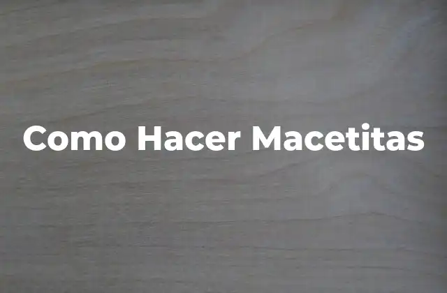 Como Hacer Macetitas