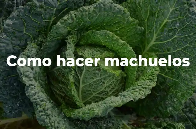 Como Hacer Machuelos
