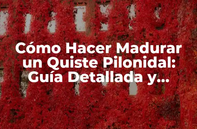 Cómo Hacer Madurar un Quiste Pilonidal: Guía Detallada y Completa