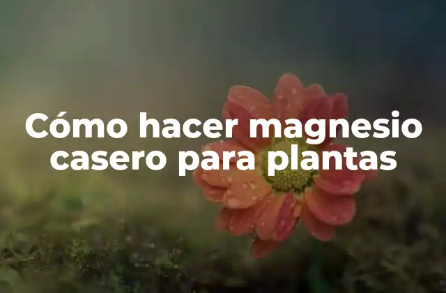 Cómo Hacer Magnesio Casero para Plantas