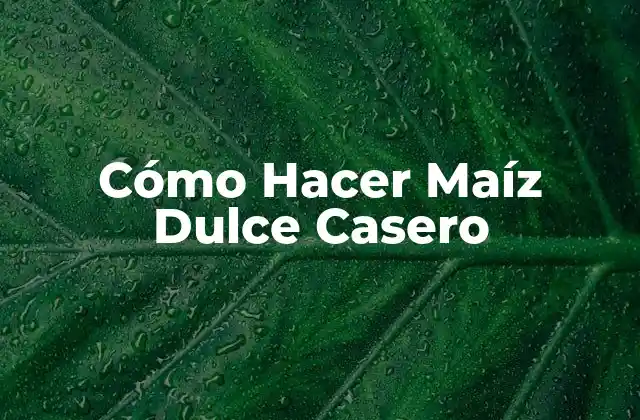 Cómo Hacer Maíz Dulce Casero 2 ¿Qué es el Maíz Dulce Casero?