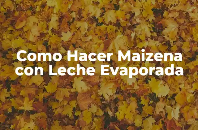 Como Hacer Maizena con Leche Evaporada