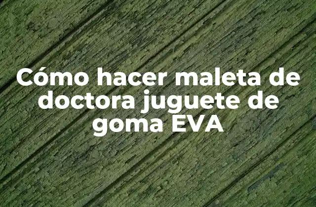Cómo Hacer Maleta de Doctora Juguete de Goma Eva