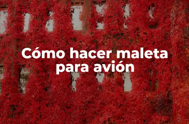 Cómo hacer maleta para avión