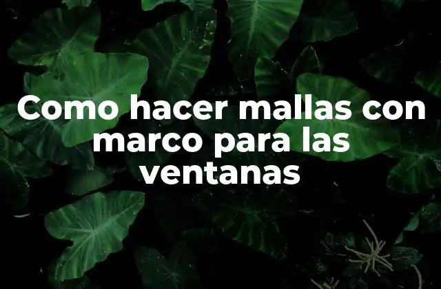 Como Hacer Mallas con Marco para las Ventanas