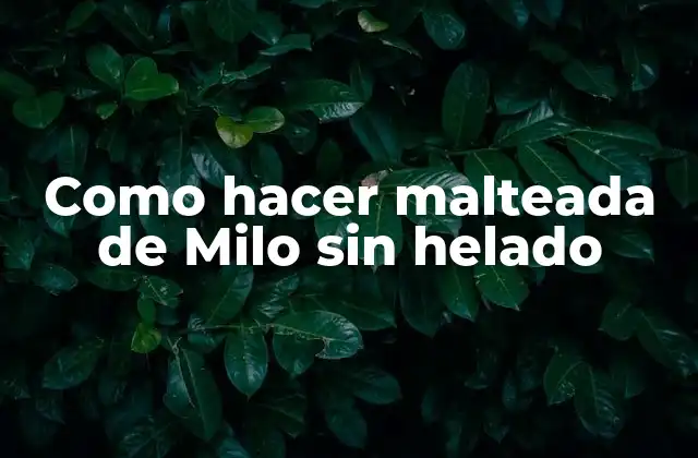 Como Hacer Malteada de Milo sin Helado