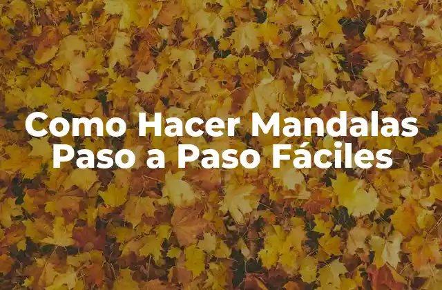 Como Hacer Mandalas Paso a Paso Fáciles