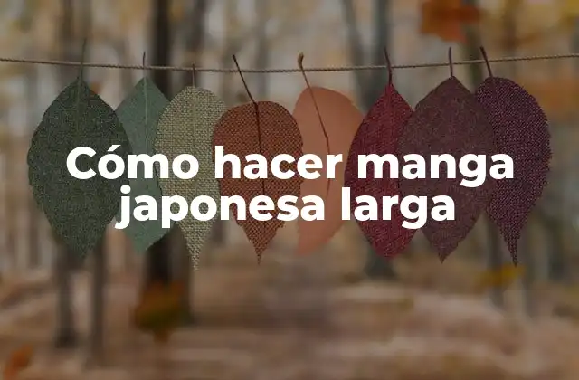 ¿Qué es una manga japonesa larga y para qué sirve?
