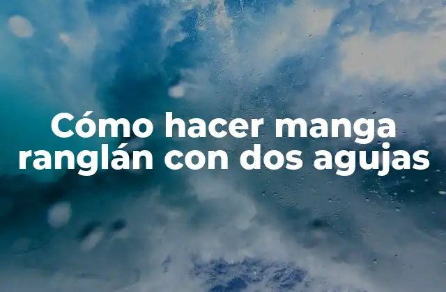 Cómo Hacer Manga Ranglán con Dos Agujas