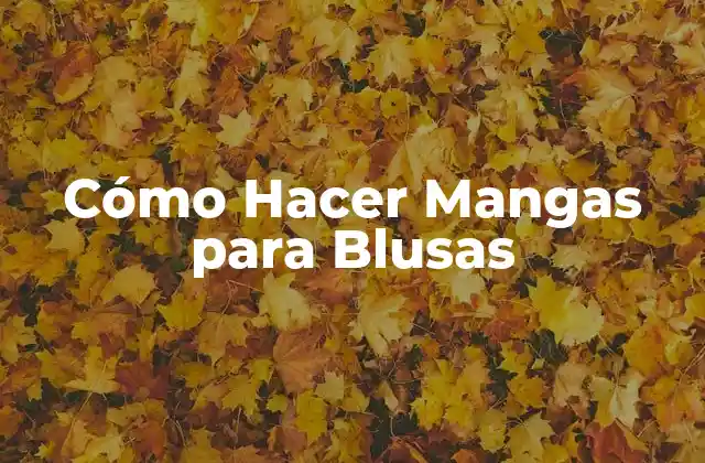 Cómo Hacer Mangas para Blusas