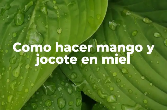 Como Hacer Mango y Jocote en Miel