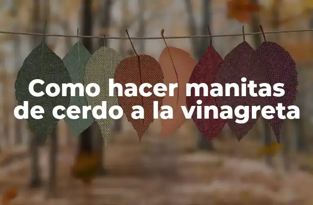 Como Hacer Manitas de Cerdo a la Vinagreta