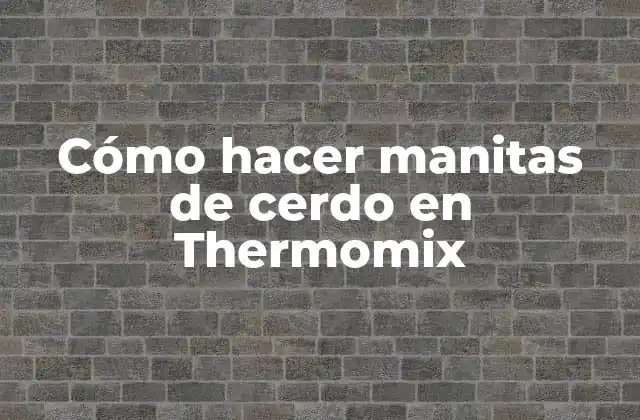 Cómo Hacer Manitas de Cerdo en Thermomix